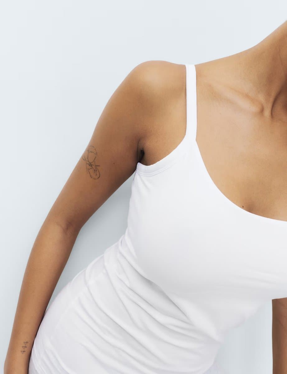 Marks & Spencer M&S 2 Pack Cotton Rich Secret Support Vests F+ White - 4