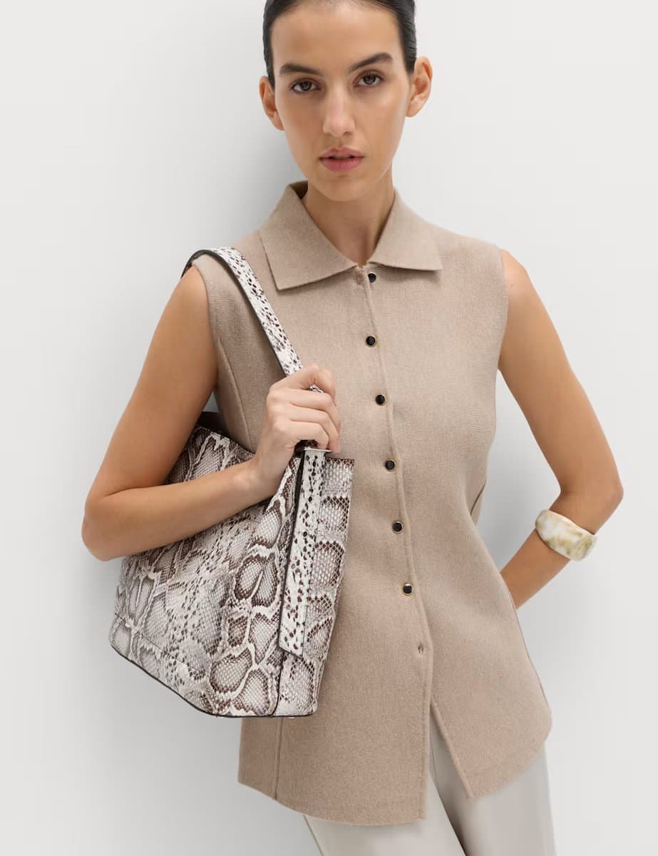 Marks & Spencer M&S Soft Touch Longline Knitted Waistcoat Cappuccino - 5