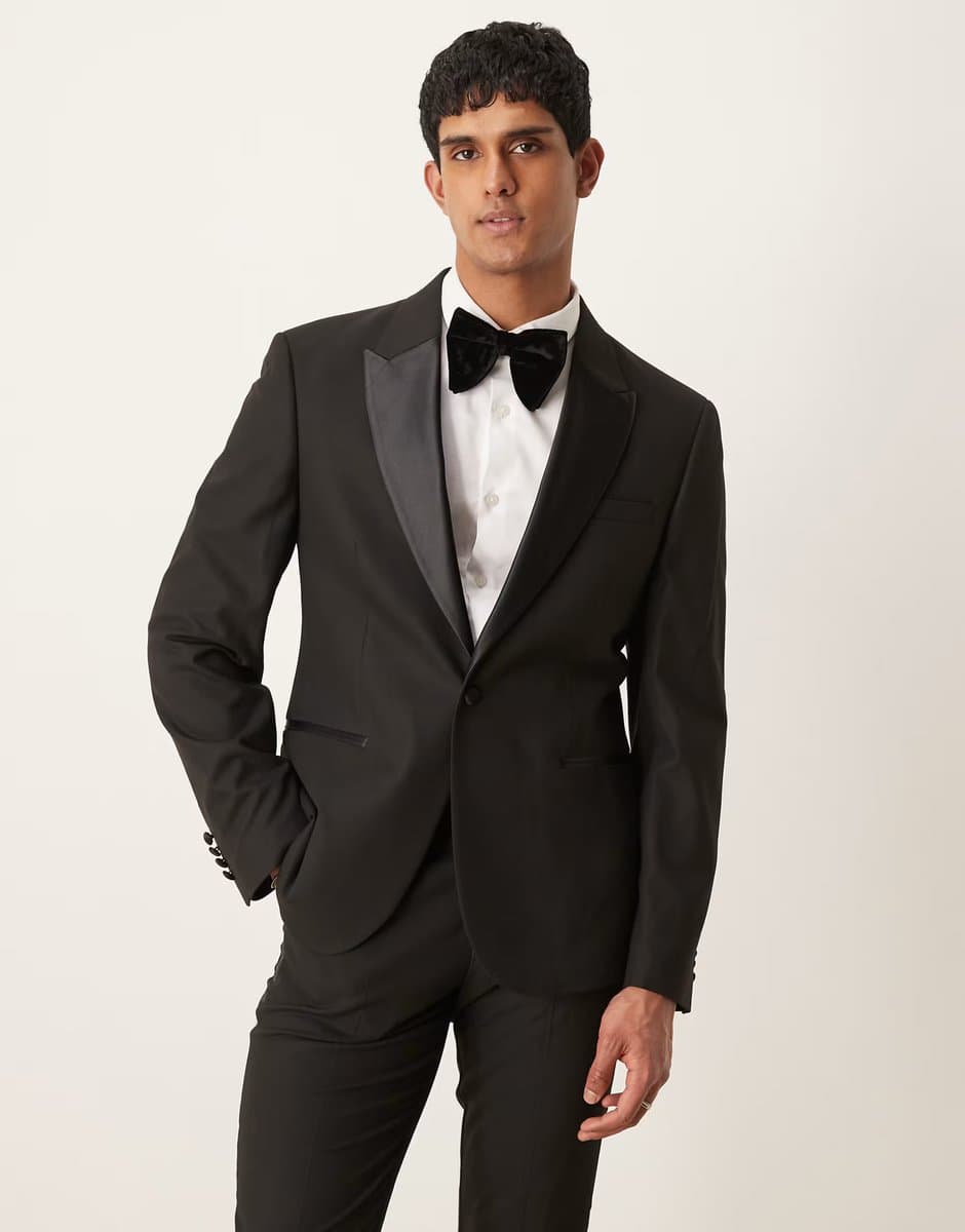 ASOS ASOS DESIGN slim fit tuxedo jacket in black