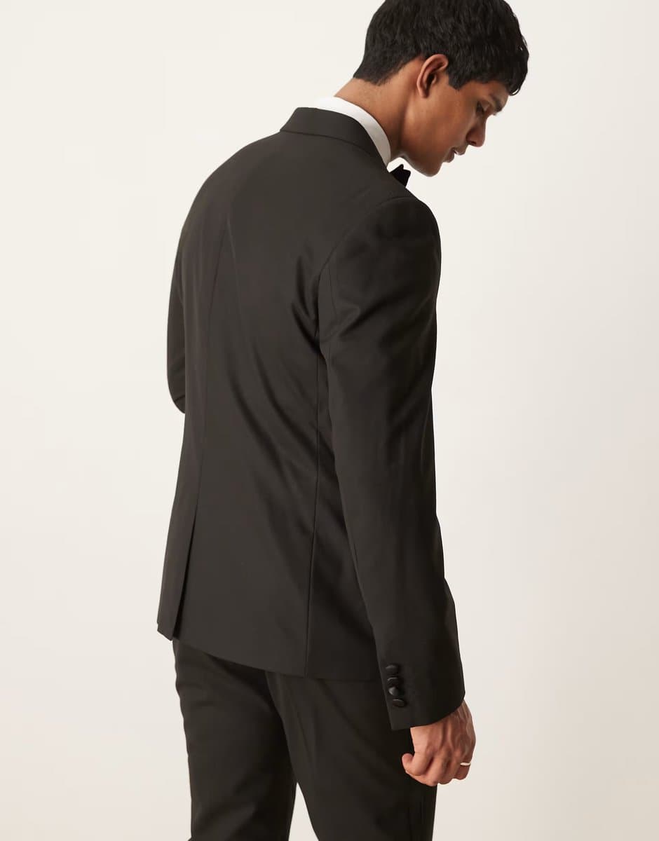 ASOS ASOS DESIGN slim fit tuxedo jacket in black - 5