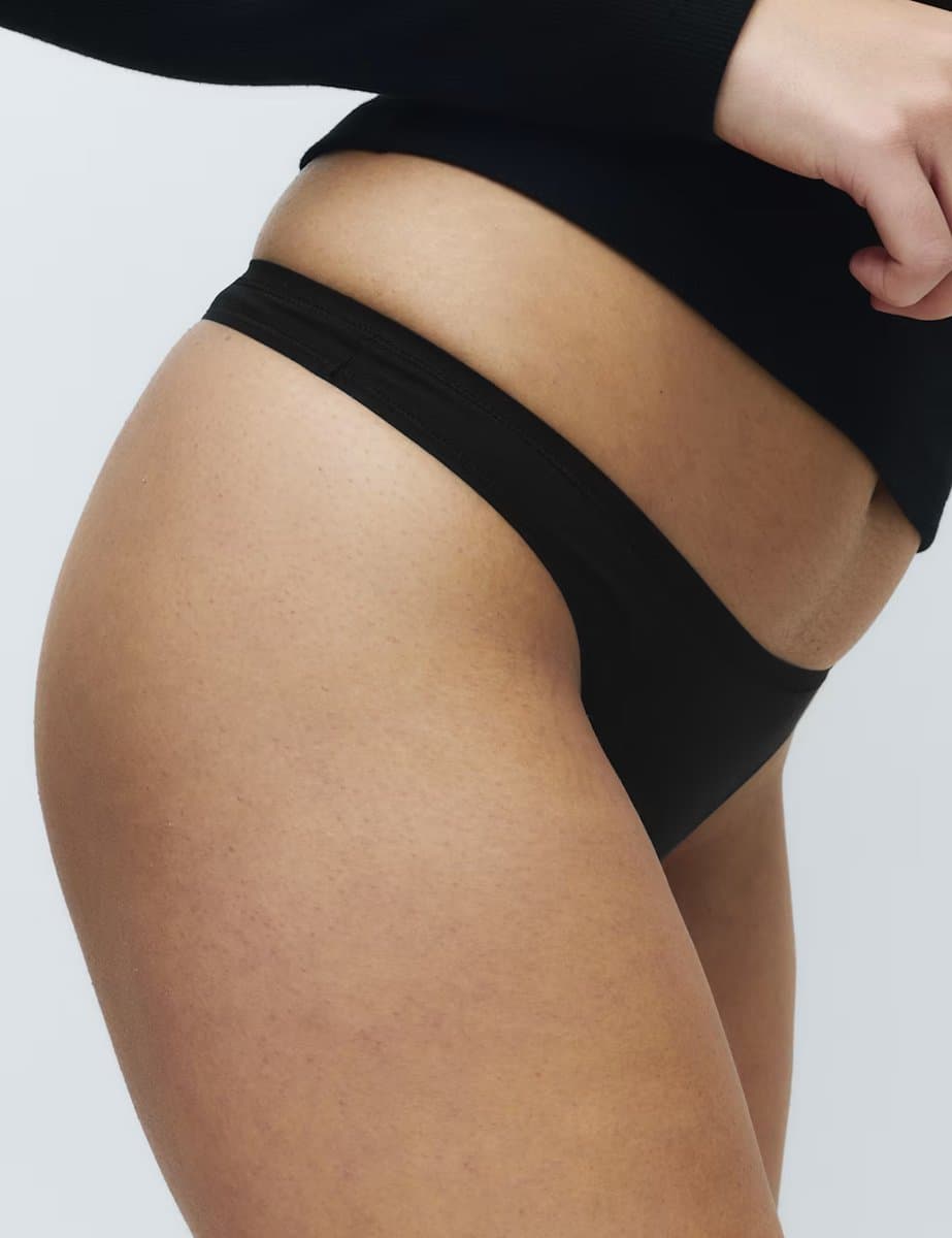 Marks & Spencer M&S 5 Pack Cotton Modal Thongs Black - 2