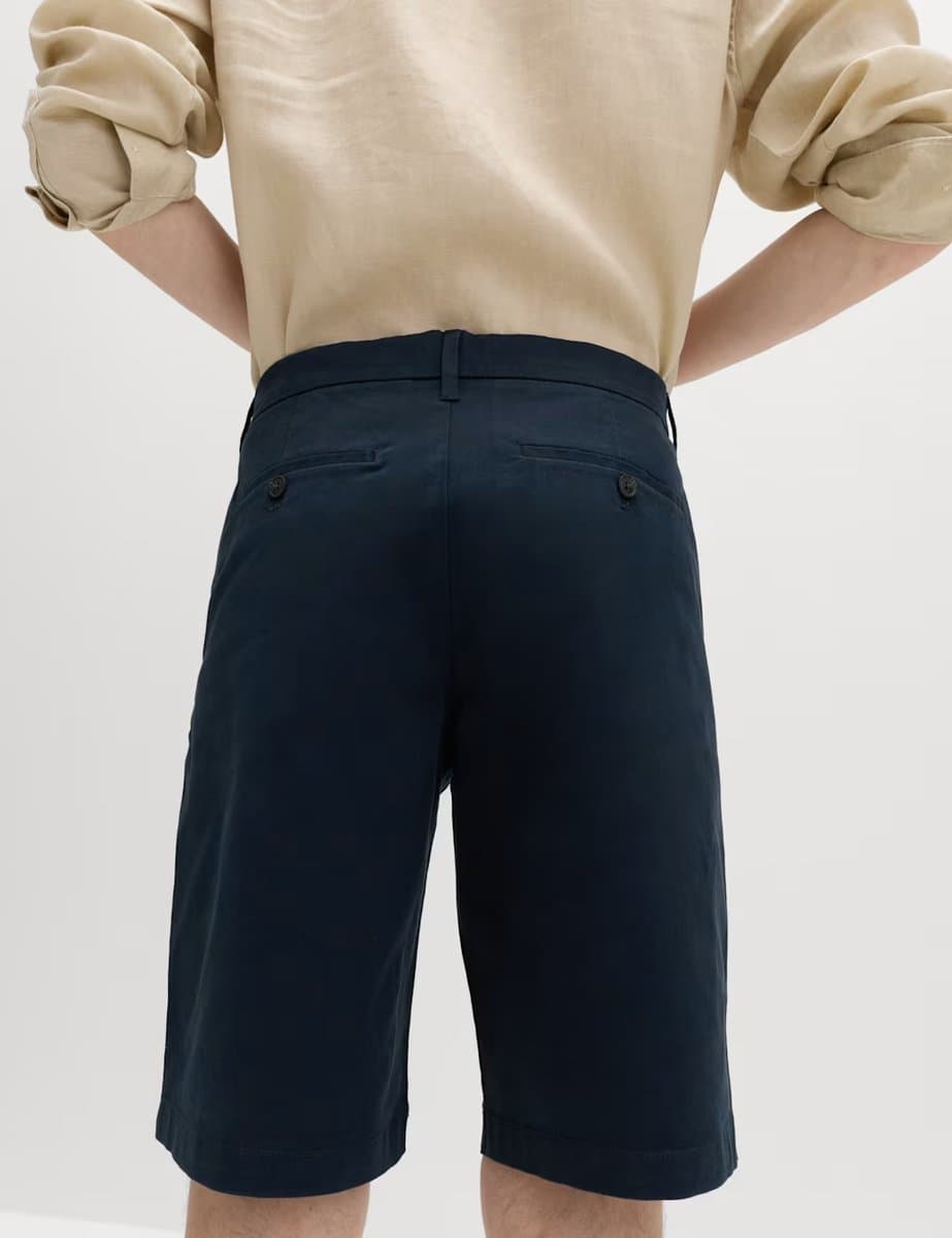 Marks & Spencer M&S Loose Fit Stretch Chino Shorts Navy - 3