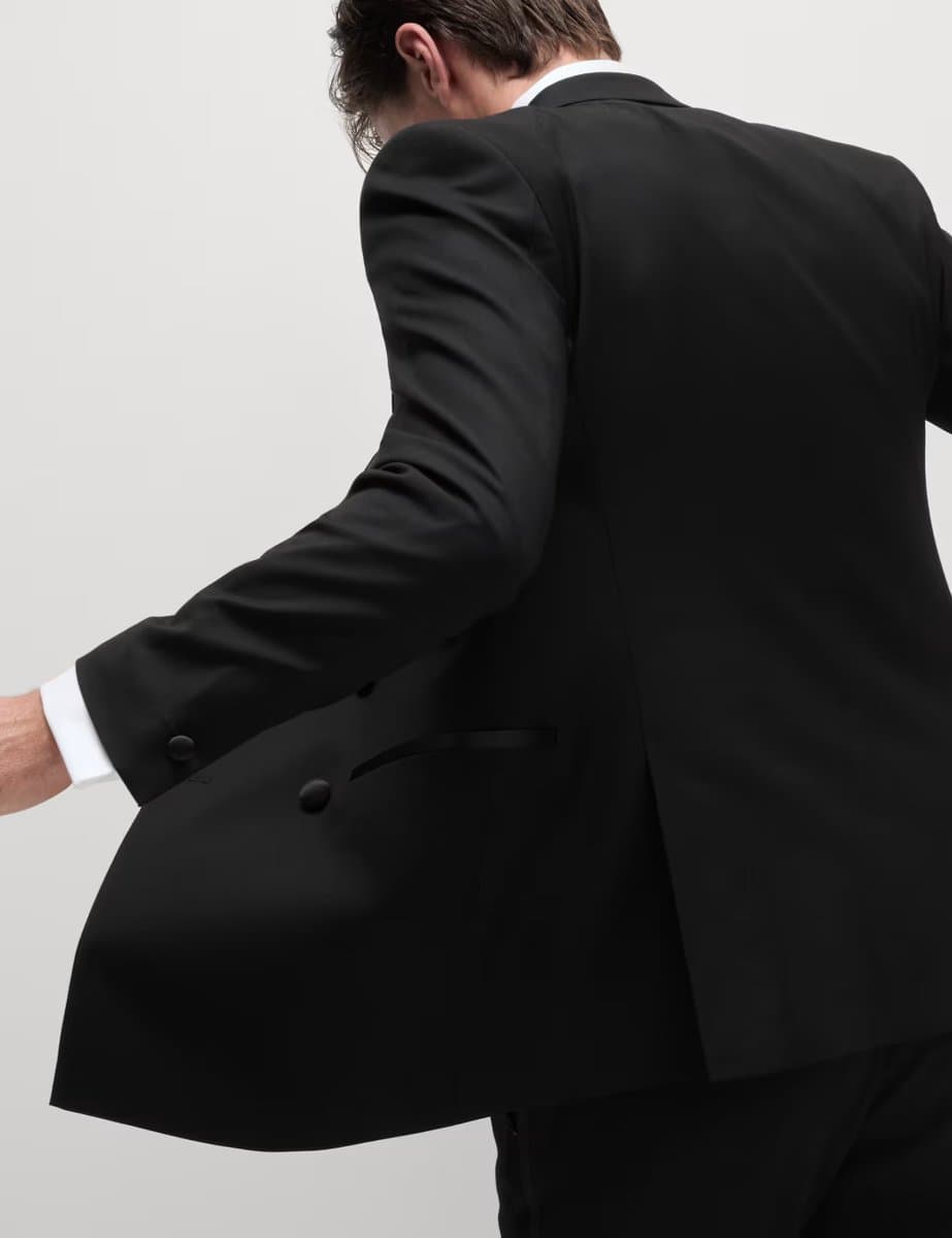 Marks & Spencer M&S Slim Fit Double Breasted Tuxedo Jacket Black - 4