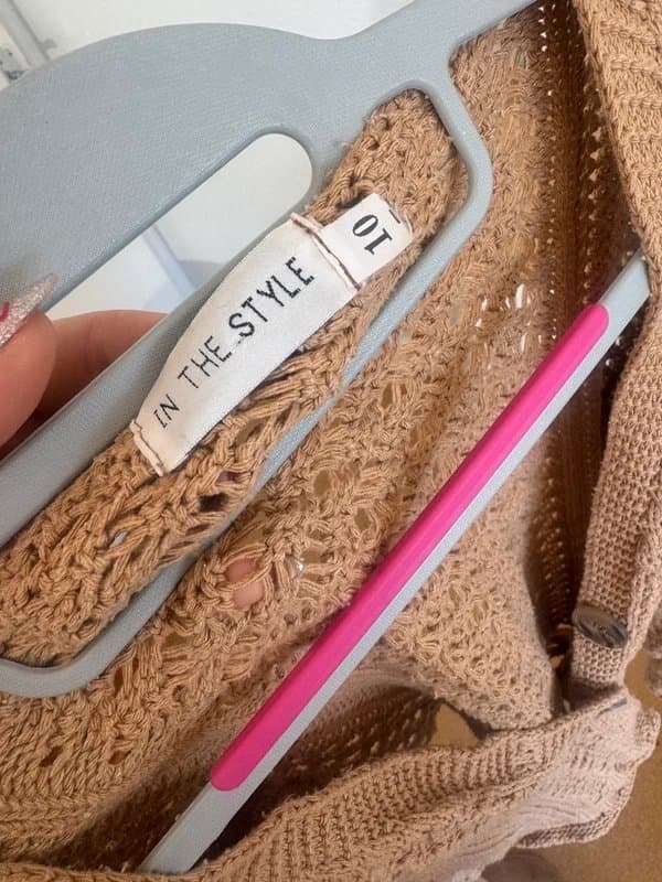 In The Style Lorna Luxe X In the Style Crochet Cardigan in Tan