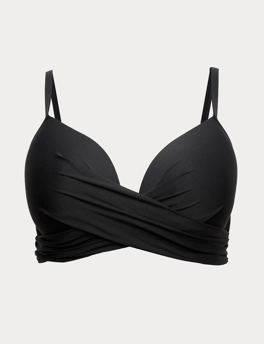 Marks & Spencer M&S Underwired Plunge Bikini Top (D-G) Black - 2