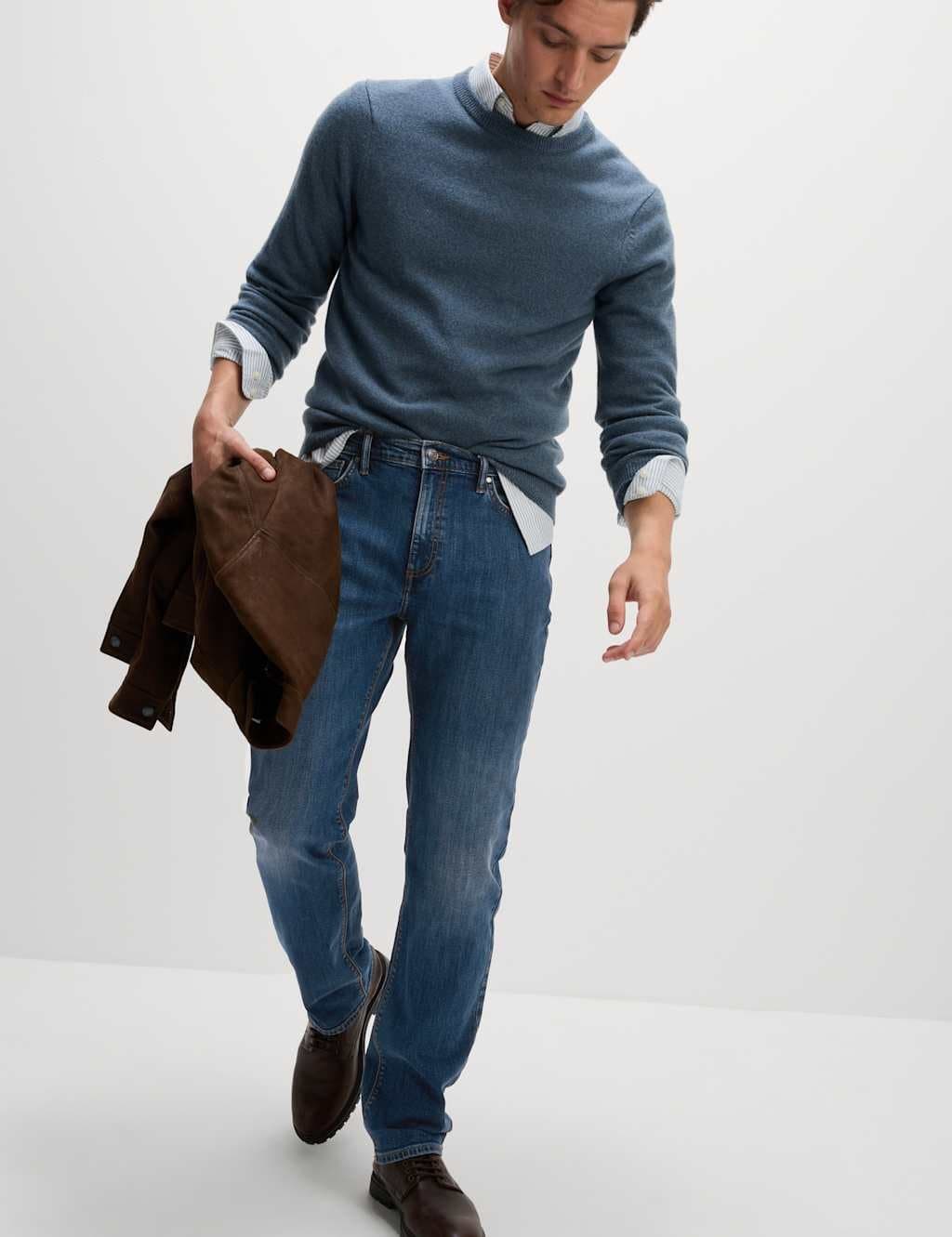 Marks & Spencer M&S Straight Fit Stretch Jeans Blue Denim