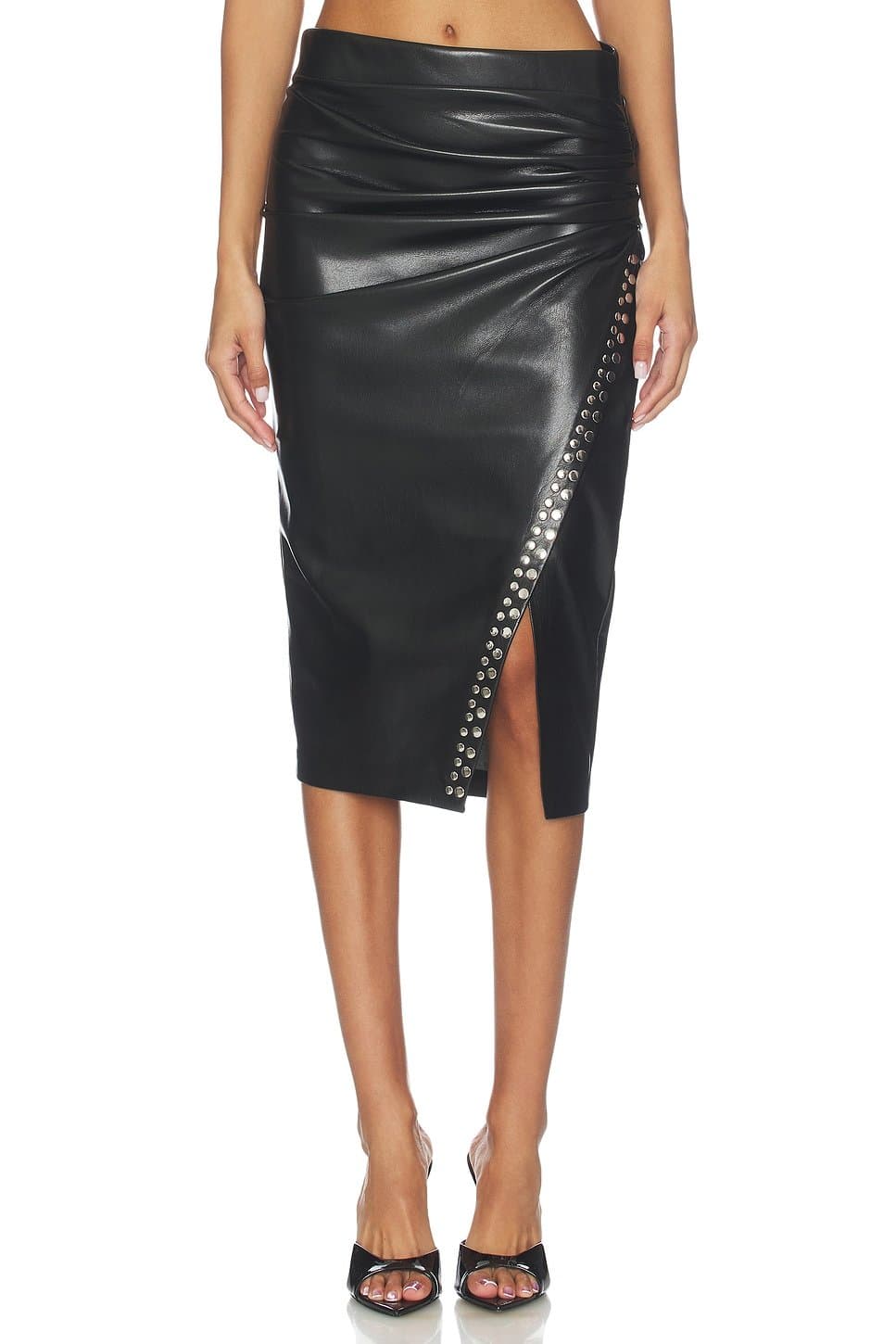 revolve Regina Studded Vegan Leather Skirt