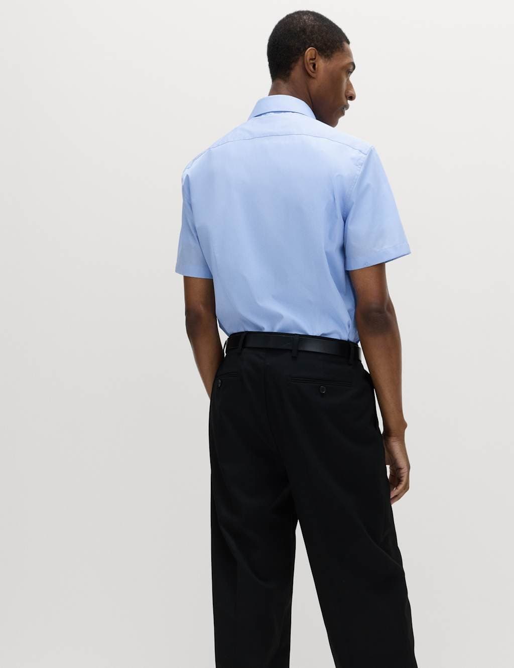 Marks & Spencer M&S 2 Pack Slim Fit Easy Iron Shirts Blue Mix - 3