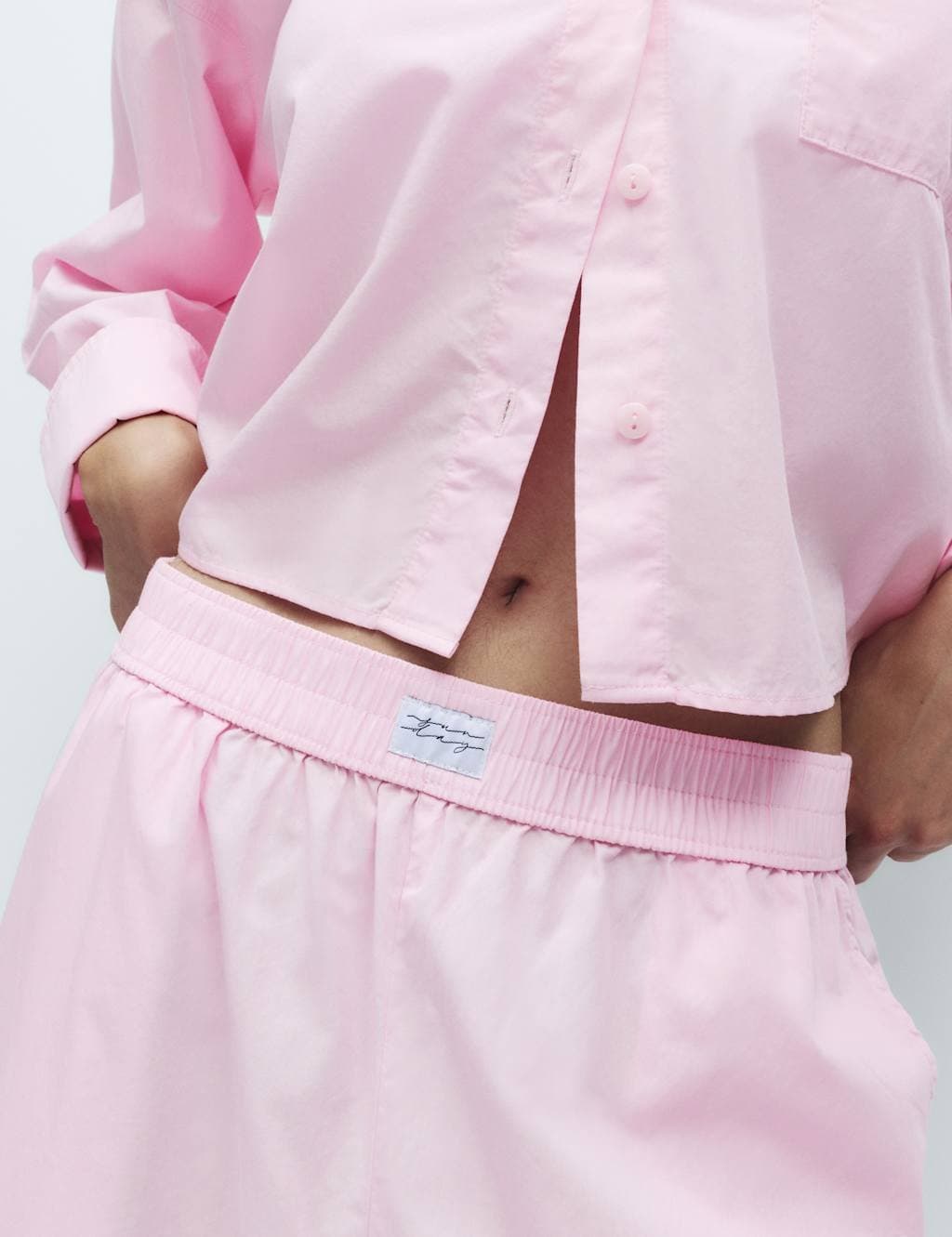 Marks & Spencer M&S Pure Cotton Wide Leg Pyjama Bottoms Pink - 3