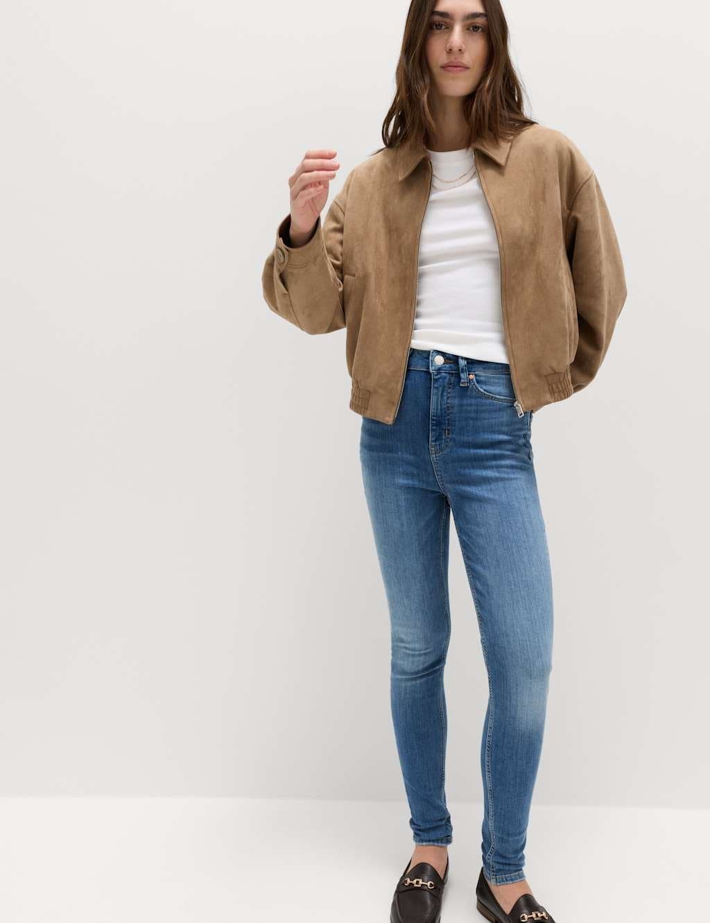 Marks & Spencer M&S Ivy Supersoft High Waisted Skinny Jeans Light Indigo