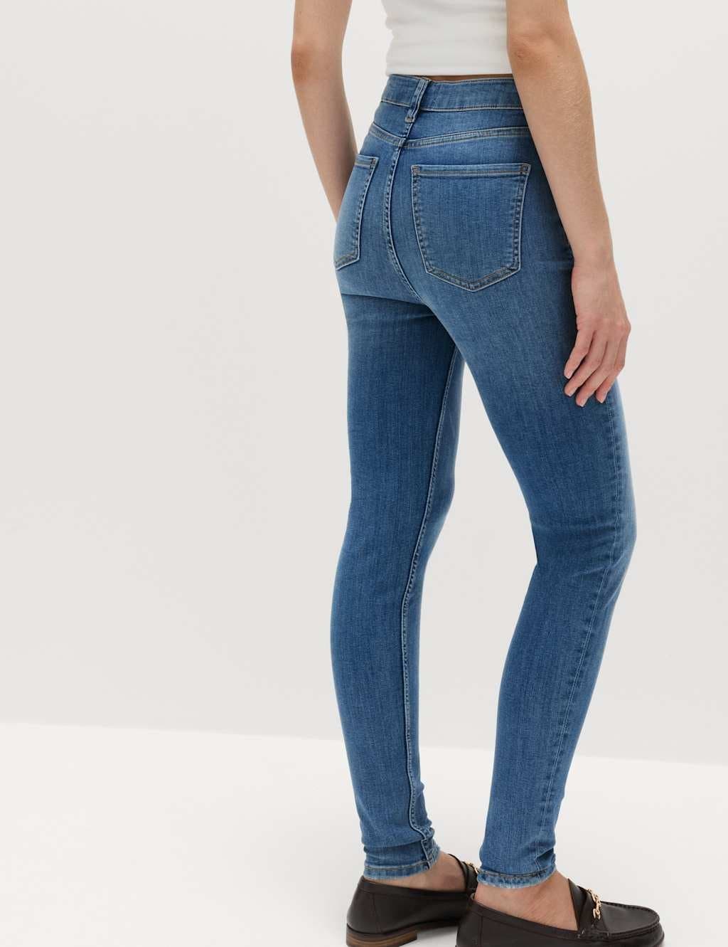 Marks & Spencer M&S Ivy Supersoft High Waisted Skinny Jeans Light Indigo - 3