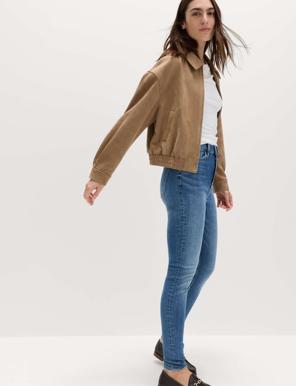 Marks & Spencer M&S Ivy Supersoft High Waisted Skinny Jeans Light Indigo - 5