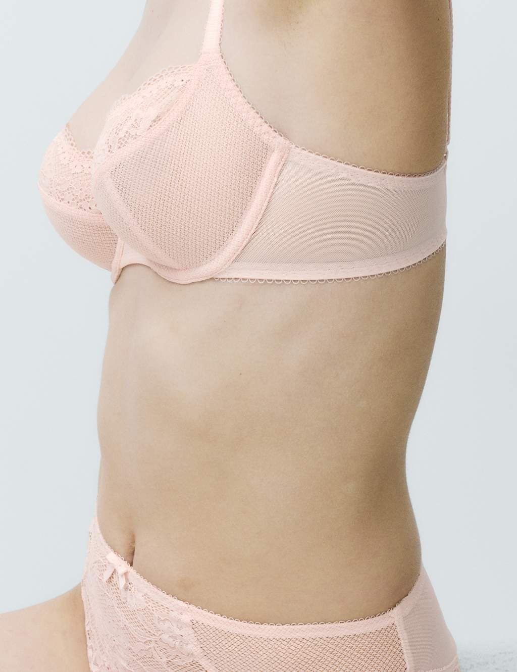 Marks & Spencer M&S Jasmine Lace Wired Balcony Bra A-E Soft Coral - 4