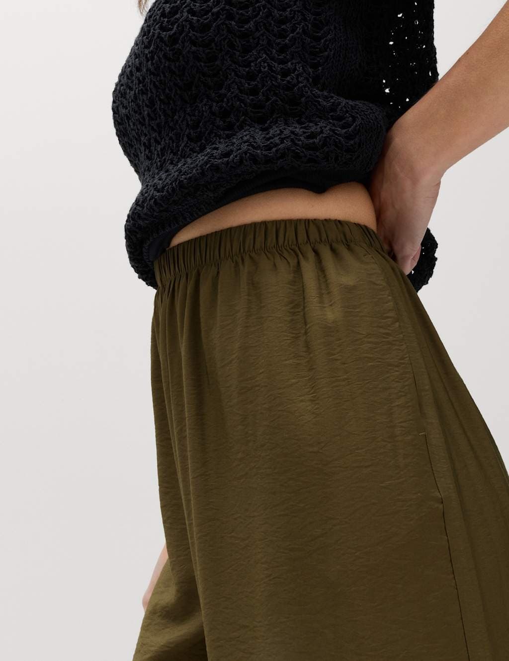 Marks & Spencer M&S Balloon Trousers Dark Olive - 2