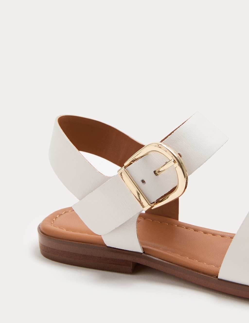 Marks & Spencer M&S Leather Buckle Flat Fisherman Sandals White - 2