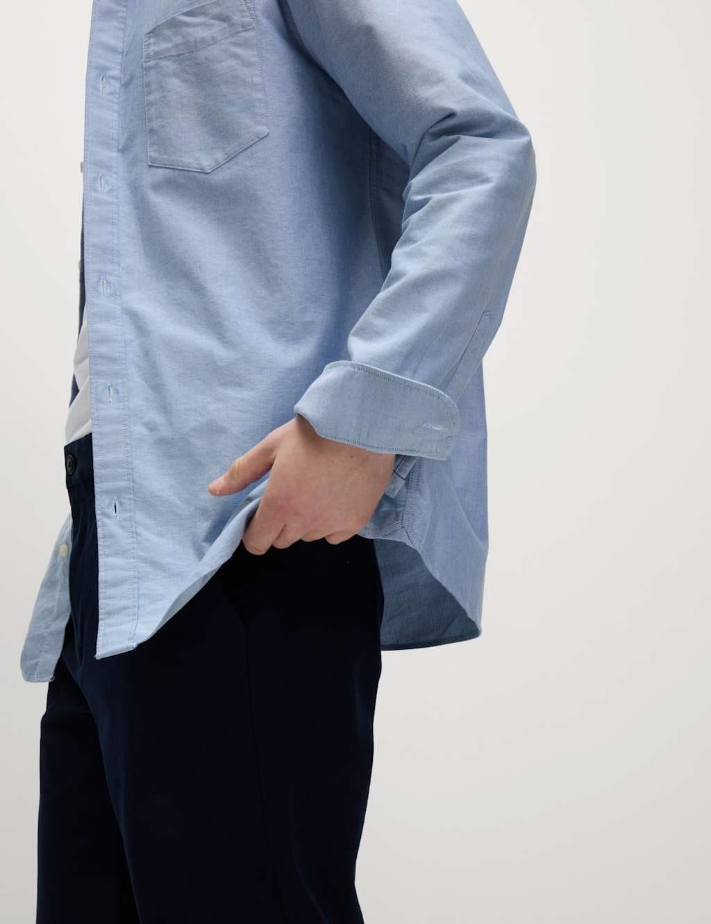 Marks & Spencer M&S Ultimate 2 Pack Regular Fit Pure Cotton Oxford Shirts Light Blue Mix - 3