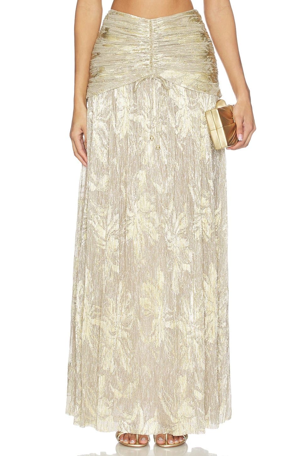 revolve Golden Dust Lurex Maxi Skirt