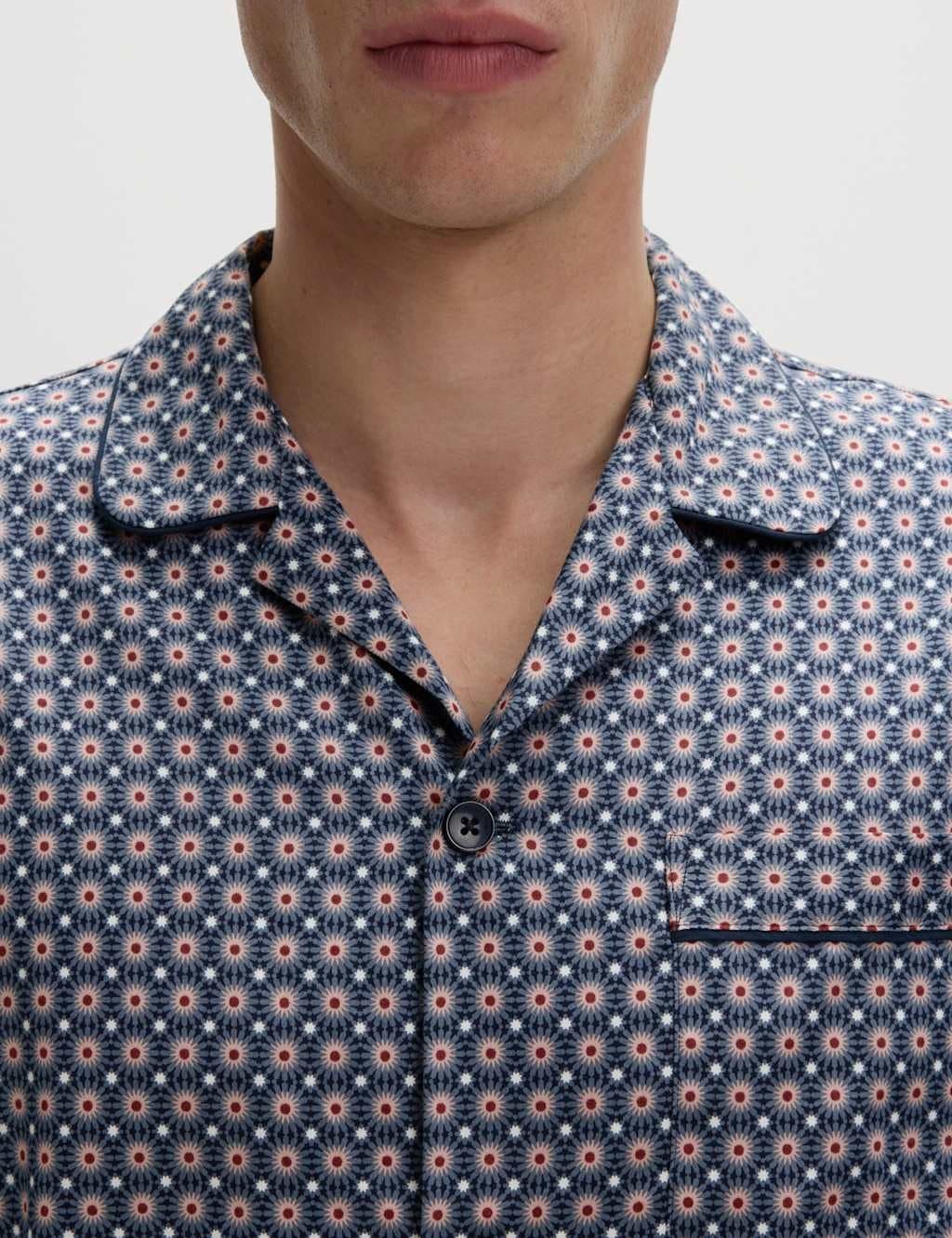 Marks & Spencer M&S Pure Cotton Mosaic Pyjama Set Blue Mix - 2