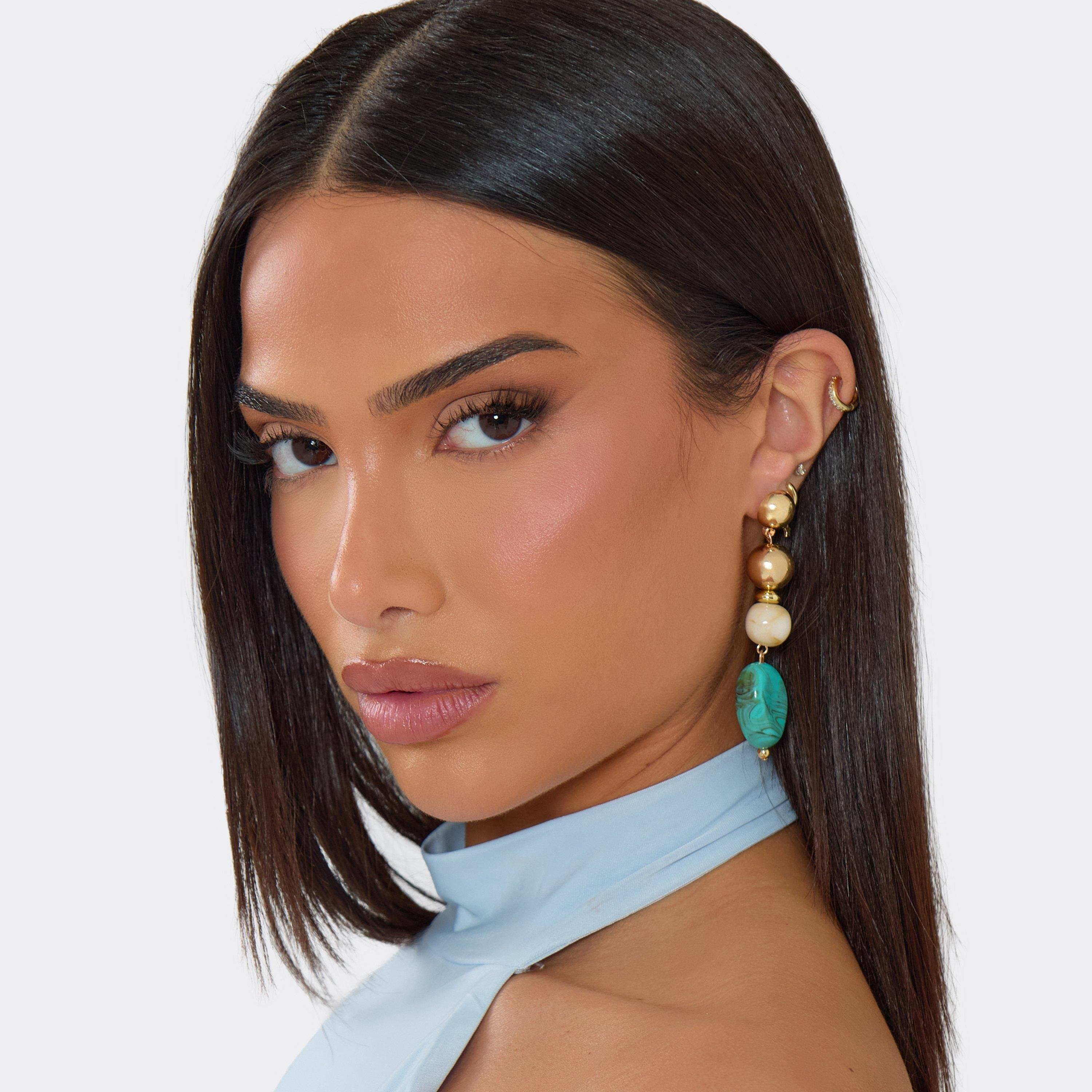 EGO Gem Multi Stone Drop Earrings In Blue, Women's Size UK 0