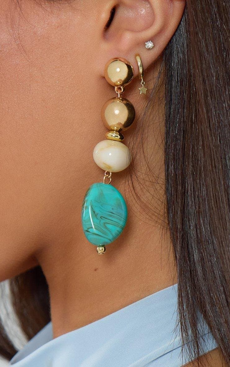 EGO Gem Multi Stone Drop Earrings In Blue, Women's Size UK 0 - 2