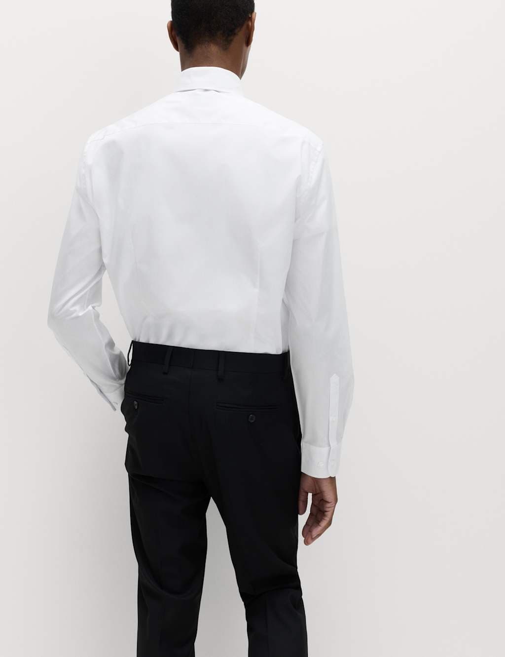 Marks & Spencer M&S 2 Pack Slim Fit Easy Iron Cotton Blend Shirts White Mix - 4