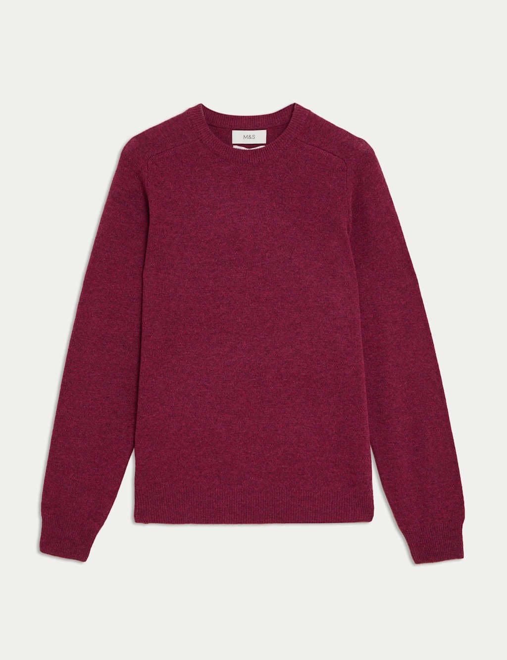 Marks & Spencer M&S Pure Extra Fine Lambswool Crew Neck Jumper Magenta