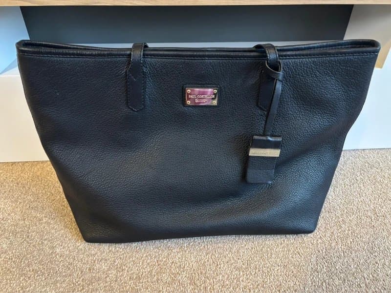 Paul Costelloe Paul Costello large black leather tote bag