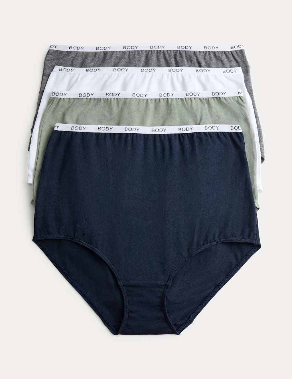 Marks & Spencer M&S 4pk Cotton Rich Full Briefs Grey Mix