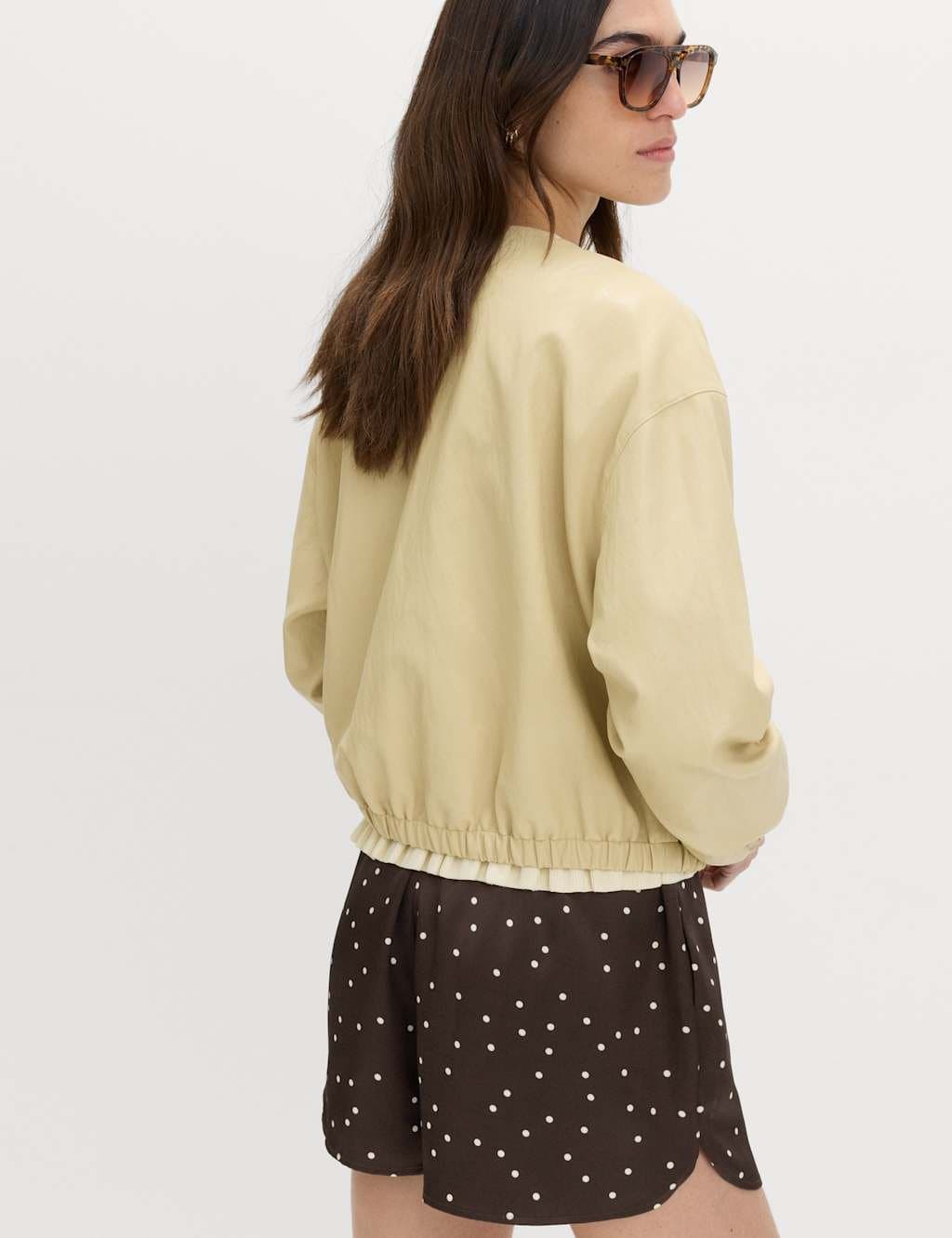 Marks & Spencer M&S Satin Polka Dot Printed Shorts Brown Mix - 3