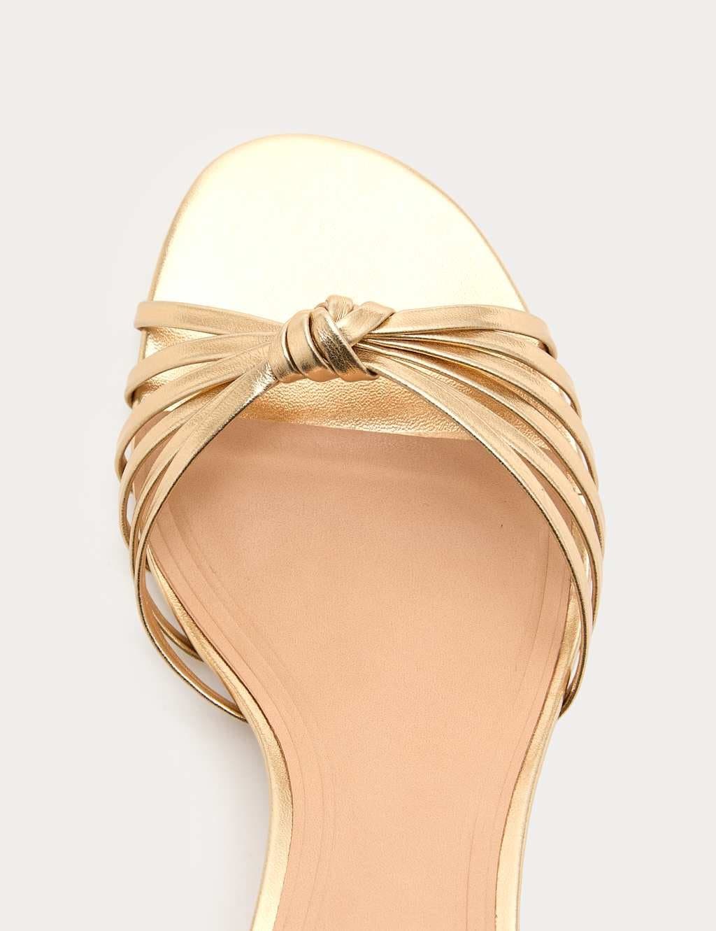 Marks & Spencer M&S Knot Strappy Stiletto Heel Sandals Gold - 2