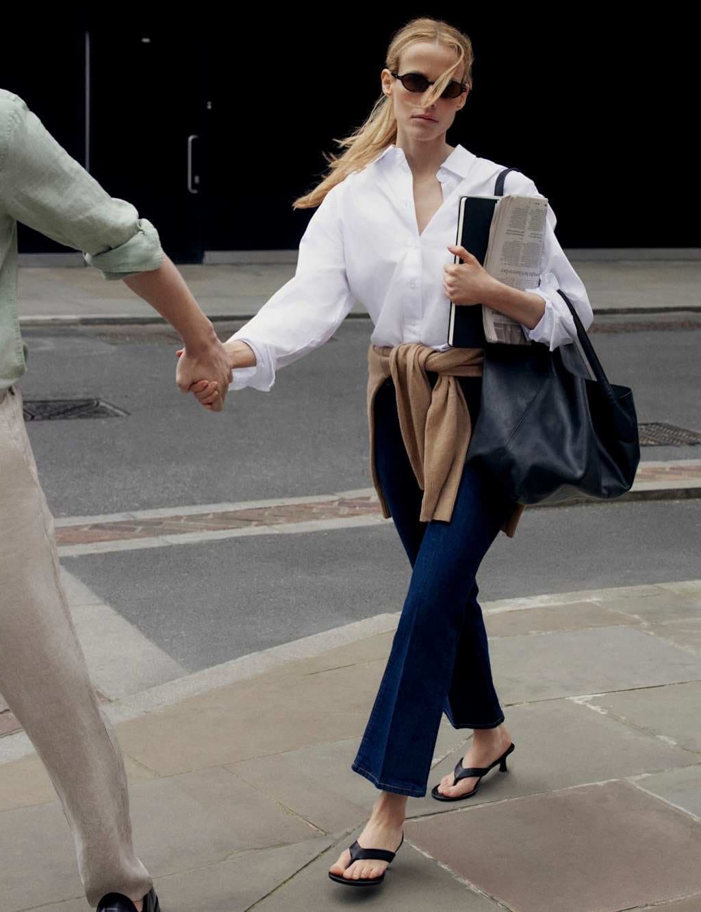 Marks & Spencer M&S Pure Cotton Girlfriend Shirt Soft White