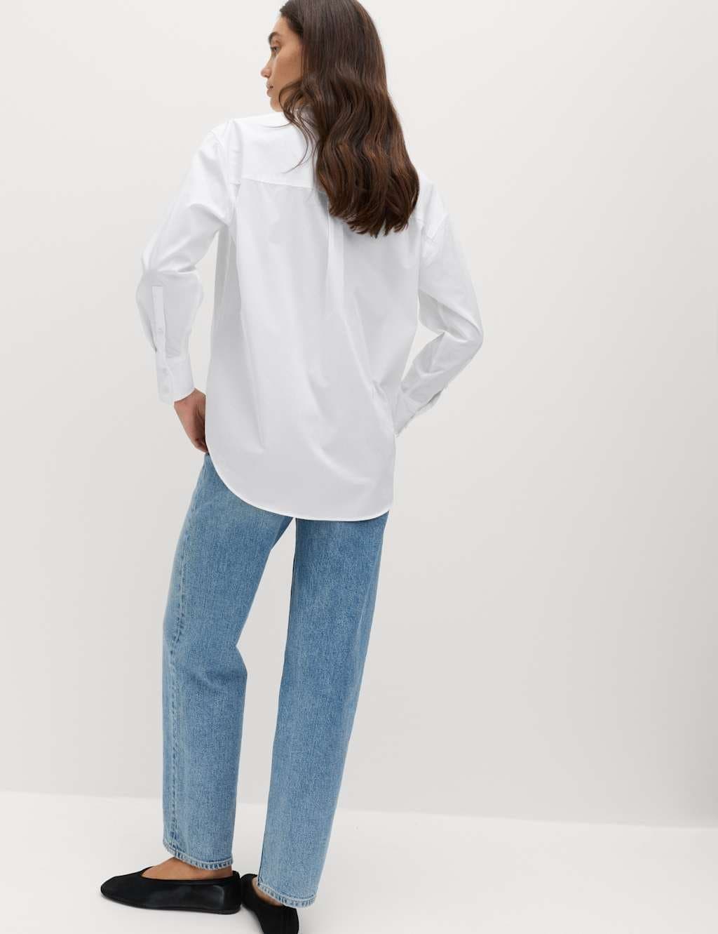 Marks & Spencer M&S Pure Cotton Girlfriend Shirt Soft White - 4