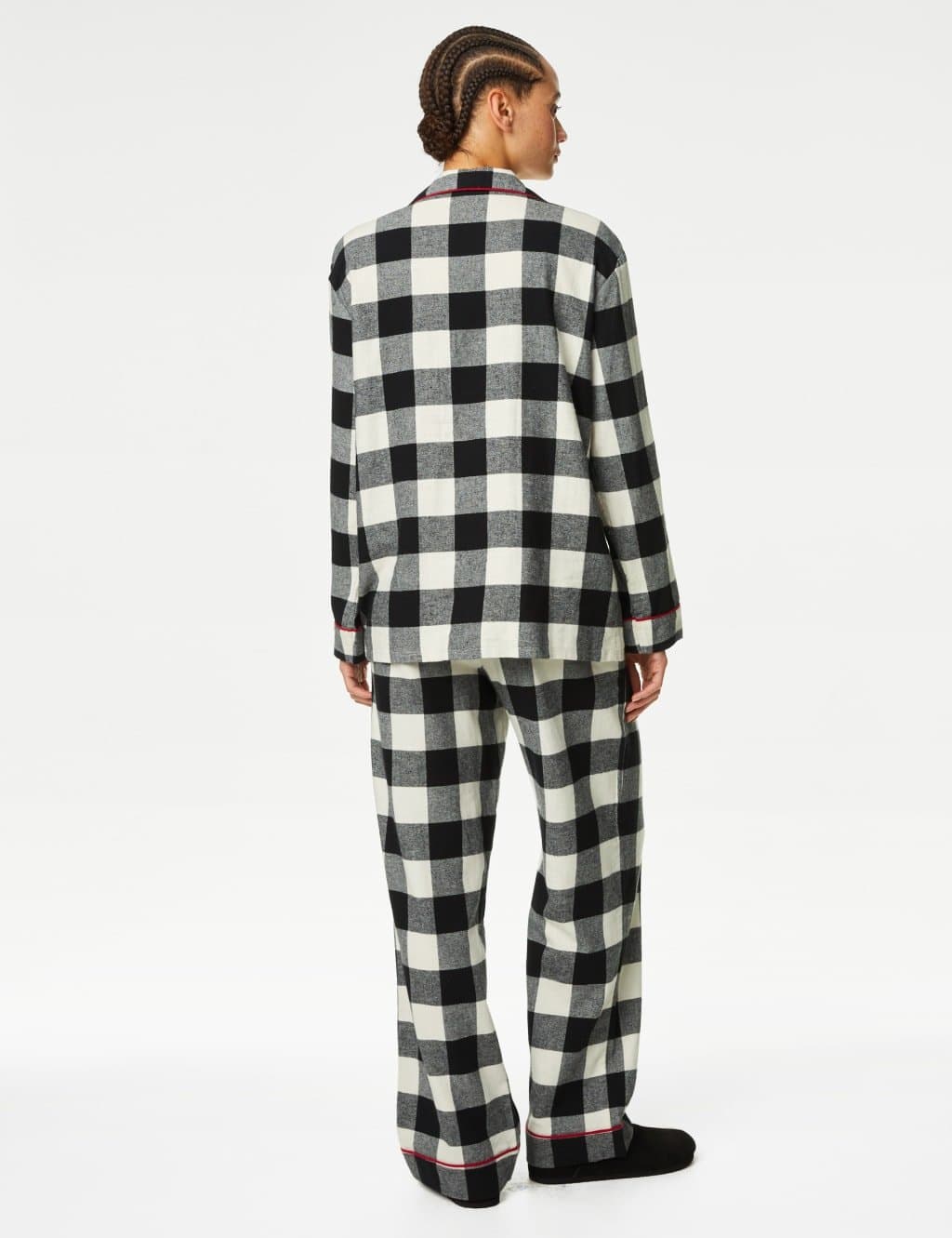 Marks & Spencer M&S Personalised Women's Mono Check Pyjama Set Black Mix - 5
