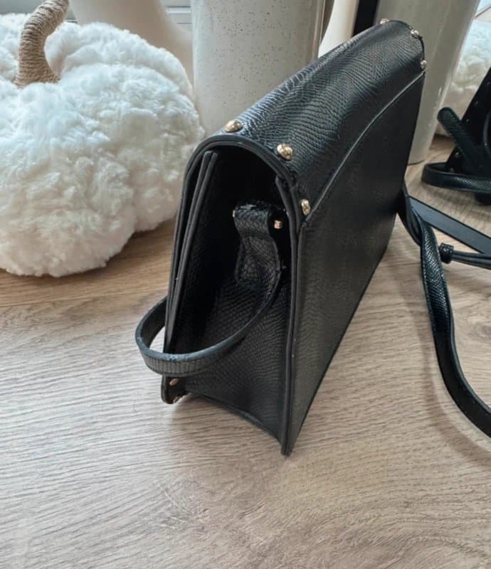 ASOS ASOS Black Studded Crossbody Bag with Gold Detail – Immaculate