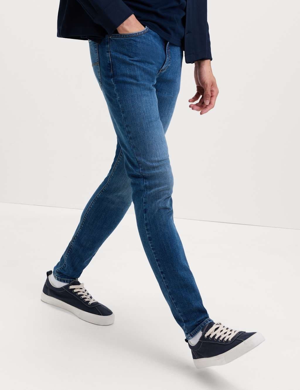 Marks & Spencer M&S Skinny Fit Stretch Jeans Blue Denim - 5