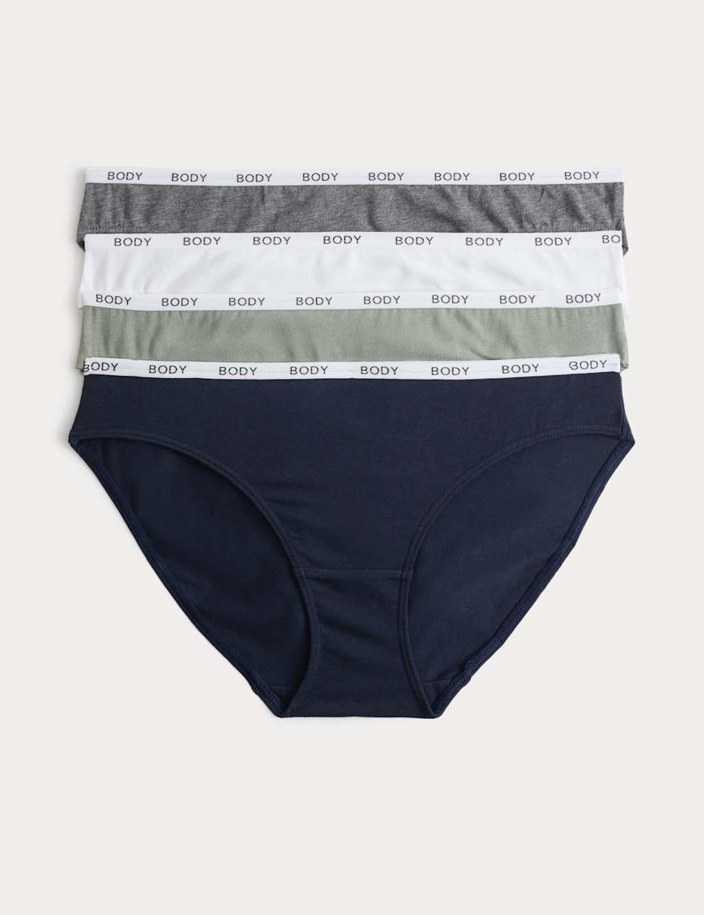 Marks & Spencer M&S 4pk Cotton Rich Bikini Knickers Grey Mix