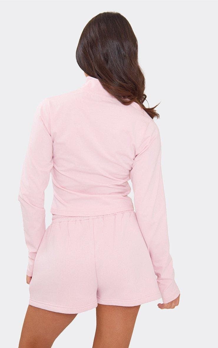EGO Embroidered Swirl Detail Sweat Shorts In Pink, Women's Size UK 6 - 2
