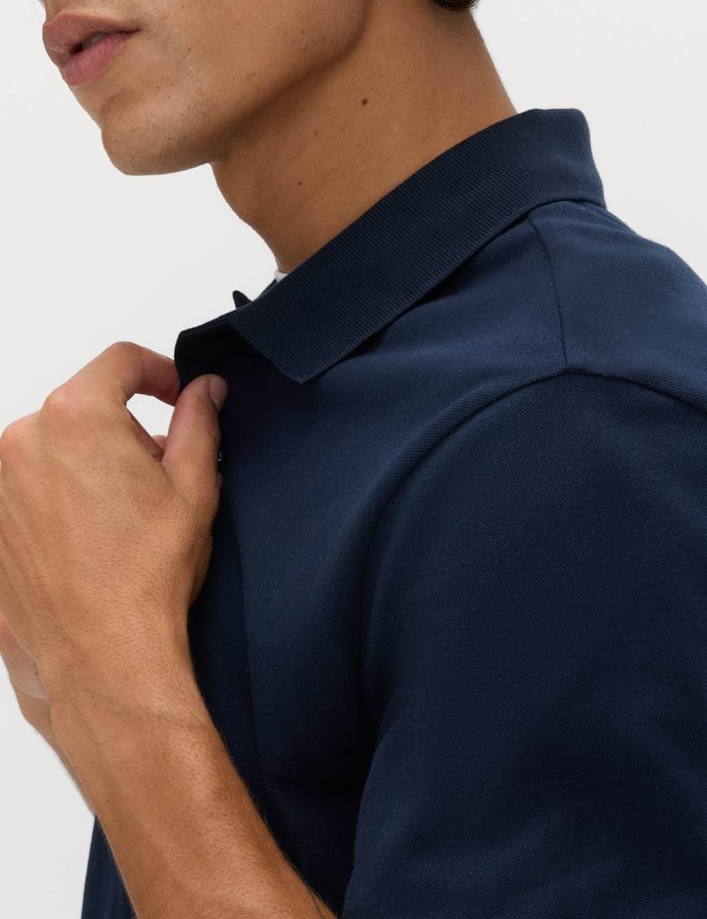 Marks & Spencer M&S Ultimate Regular Fit Pique Polo Shirt Dark Navy - 2