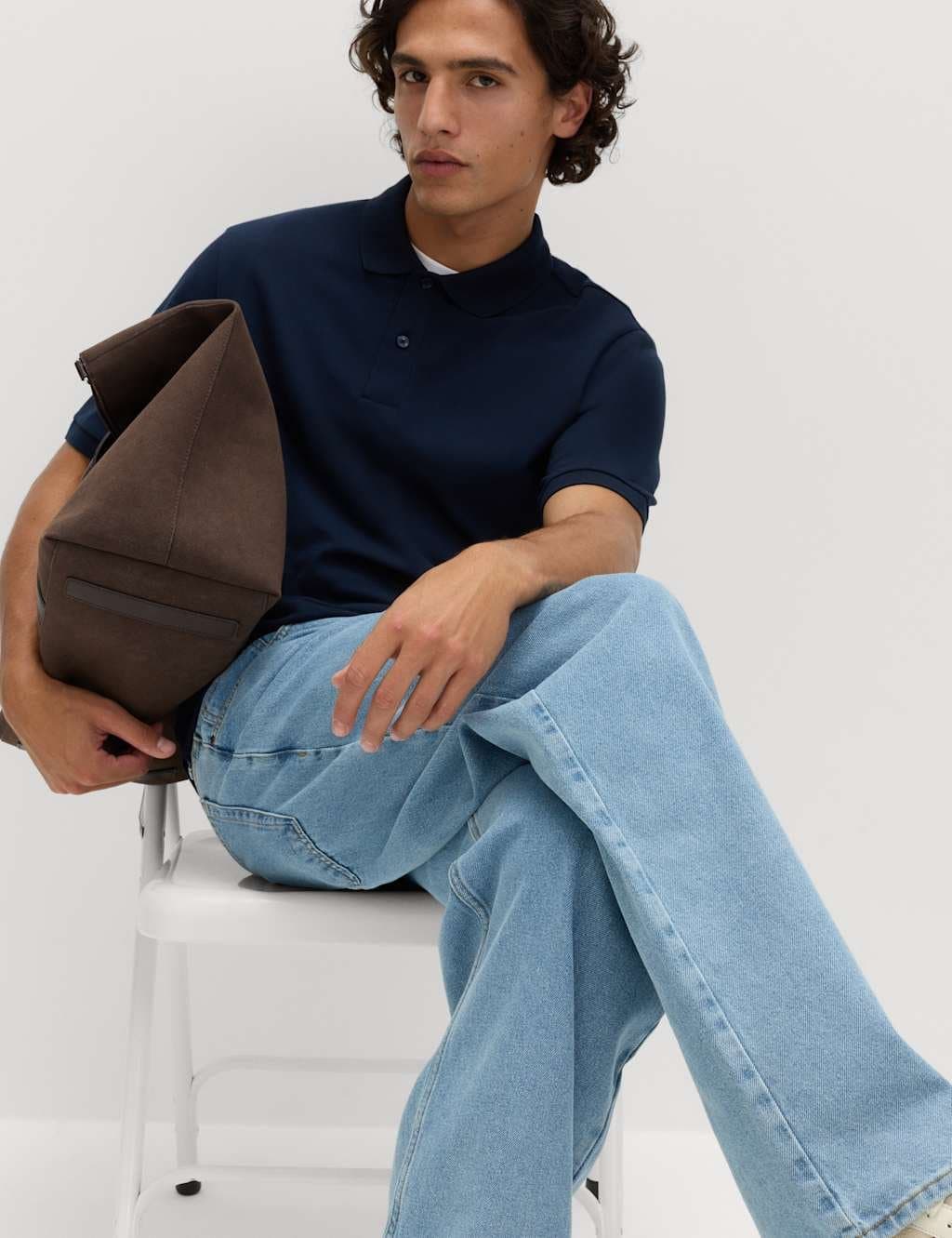 Marks & Spencer M&S Ultimate Regular Fit Pique Polo Shirt Dark Navy - 5