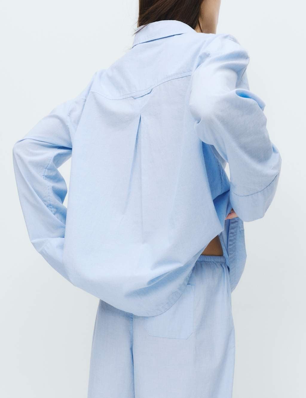 Marks & Spencer M&S Pure Cotton Chambray Lounge Shirt Blue - 3