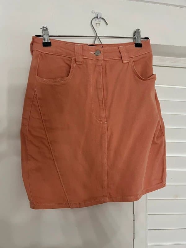 ASOS ASOS Design Luxe Coral Mini Denim Skirt