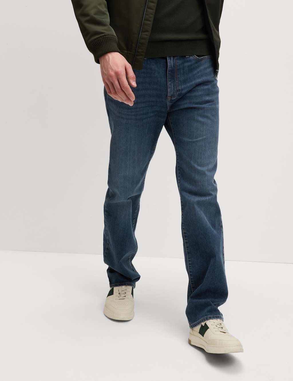 Marks & Spencer M&S Straight Fit Jeans with Stormwear™ Dark Blue - 2
