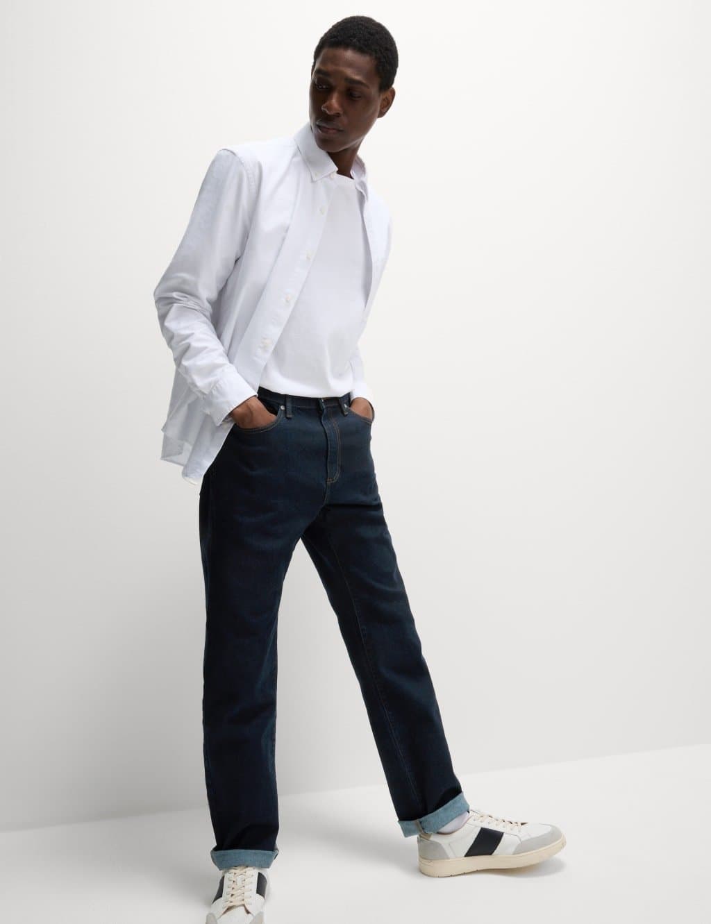 Marks & Spencer M&S Straight Fit Jeans with Stormwear™ Dark Indigo