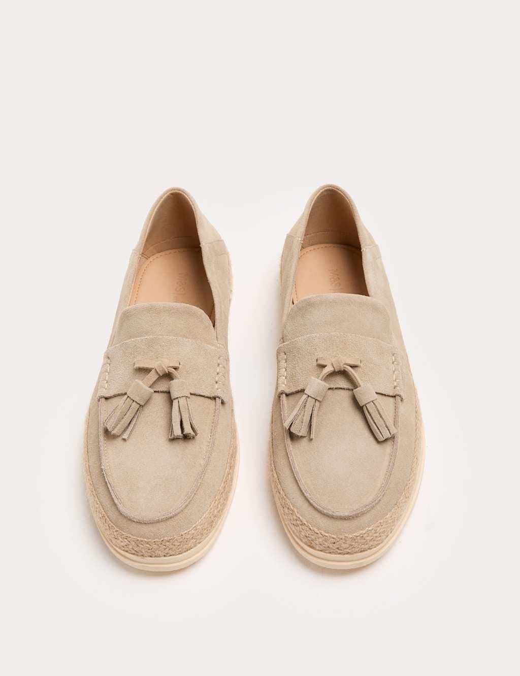 Marks & Spencer M&S Tasselled Suede Espadrilles Stone