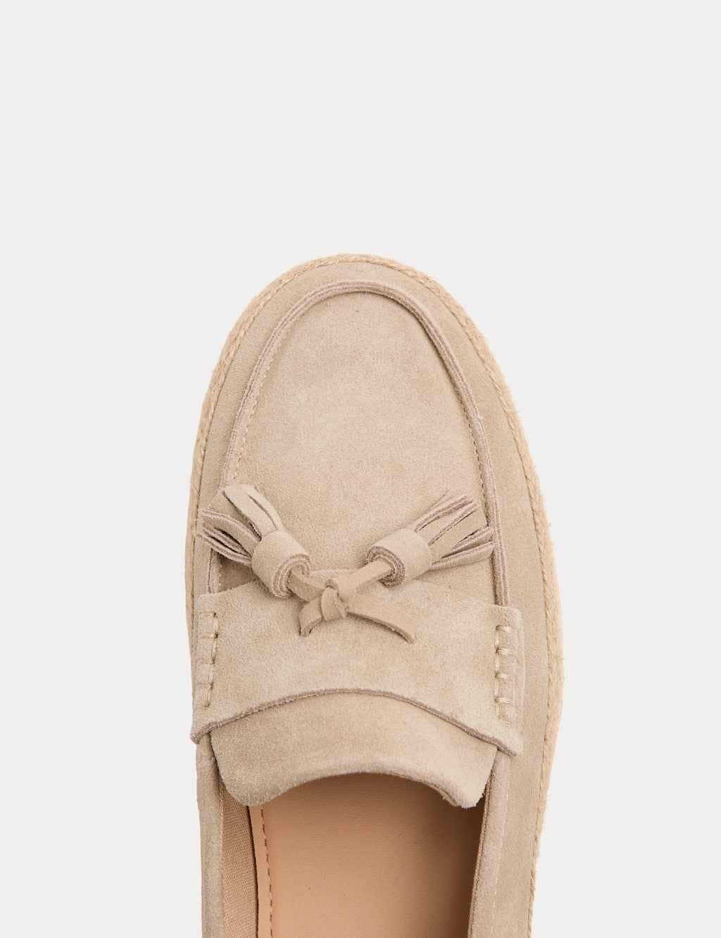 Marks & Spencer M&S Tasselled Suede Espadrilles Stone - 2
