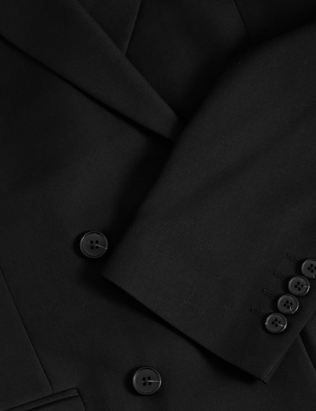 Marks & Spencer M&S Slim Fit Double Breasted Jacket with Stretch Black - 2