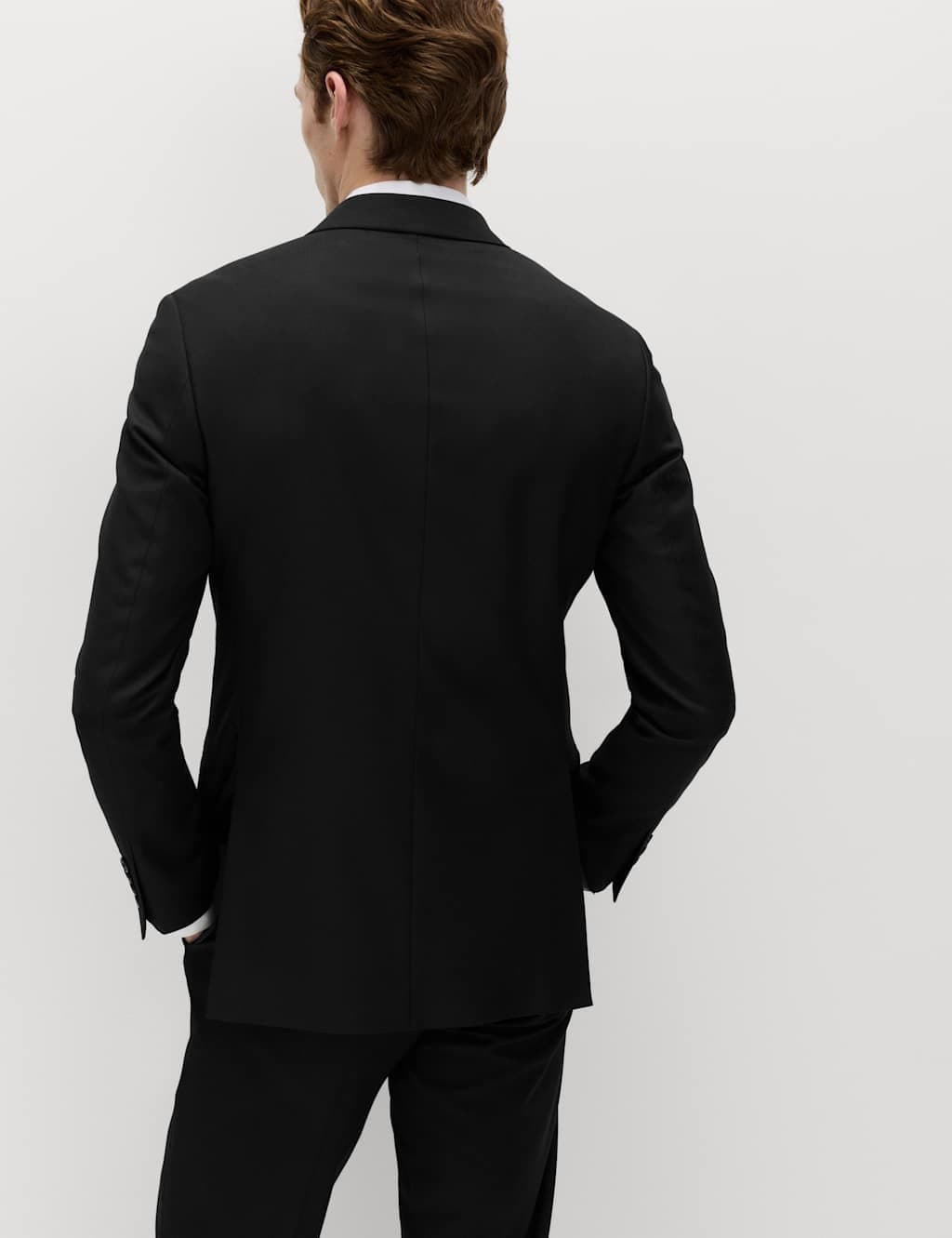 Marks & Spencer M&S Slim Fit Double Breasted Jacket with Stretch Black - 4