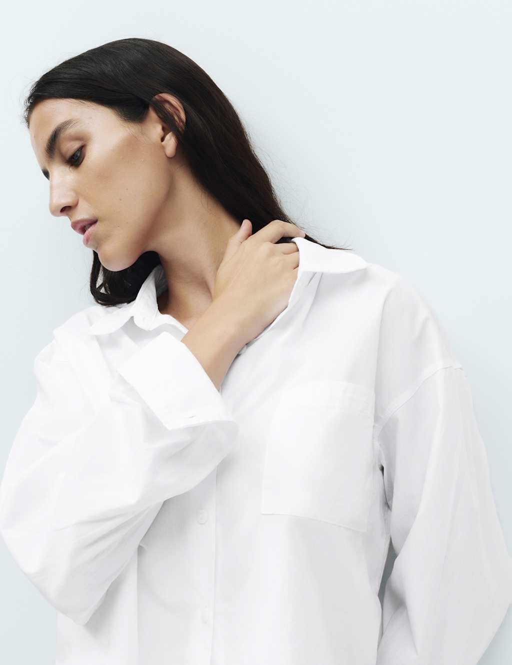 Marks & Spencer M&S Pure Cotton Pyjama Shirt White - 3