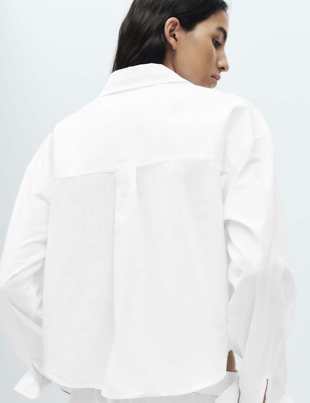 Marks & Spencer M&S Pure Cotton Pyjama Shirt White - 4