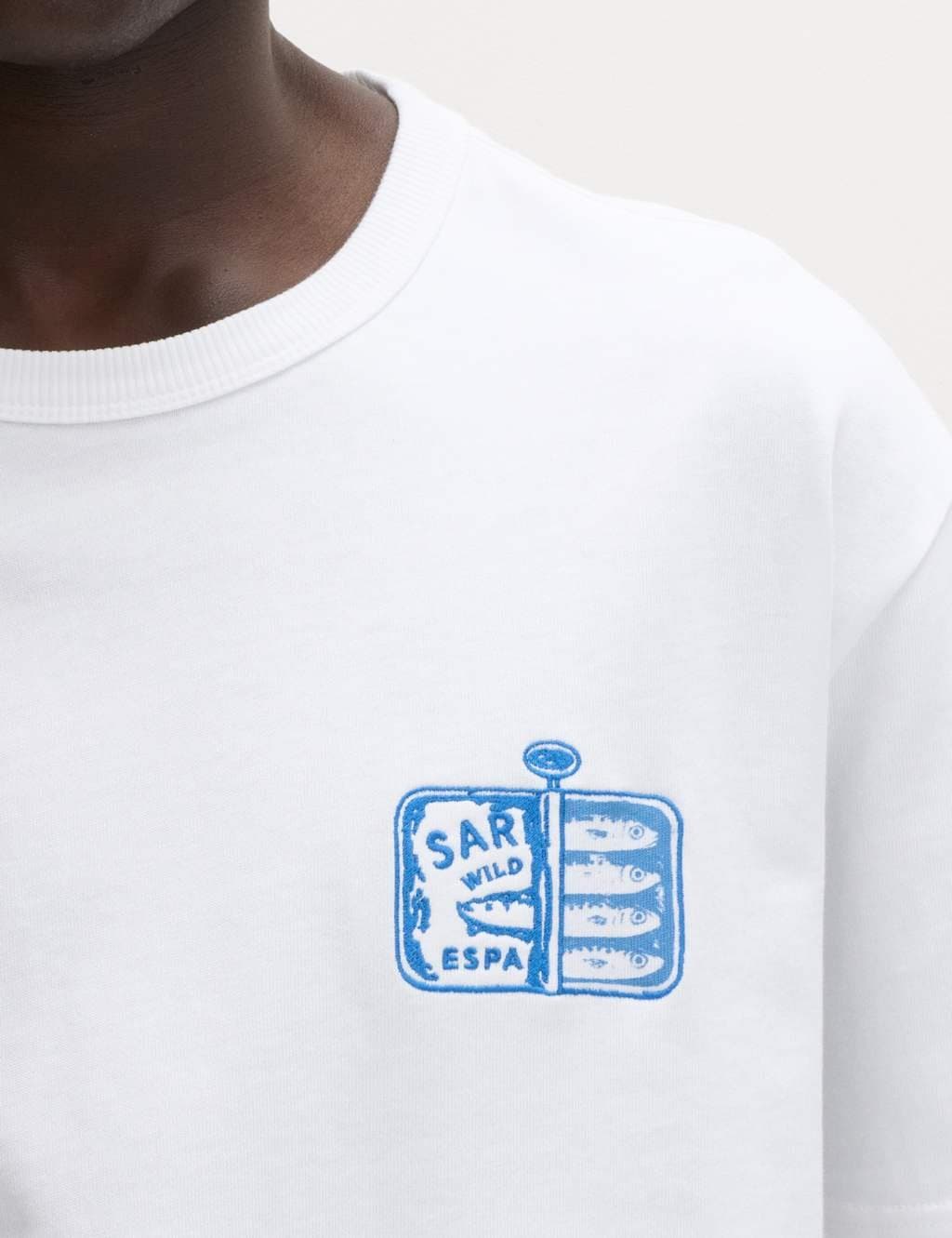 Marks & Spencer M&S Pure Cotton Sardinas Espanolas Graphic T-Shirt White - 2